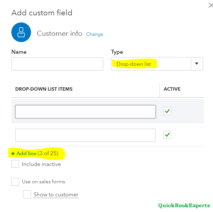 Create, Add, and Edit Custom Fields in QuickBooks Online Advanced