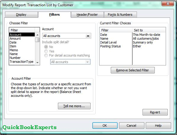 quickbooks for mac report accounts sort