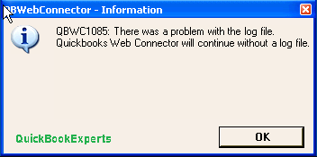 QBWC1085 QuickBooks Error WebConnector