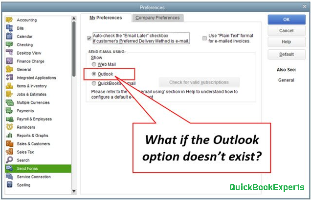 Sync Outlook in QuickBooks