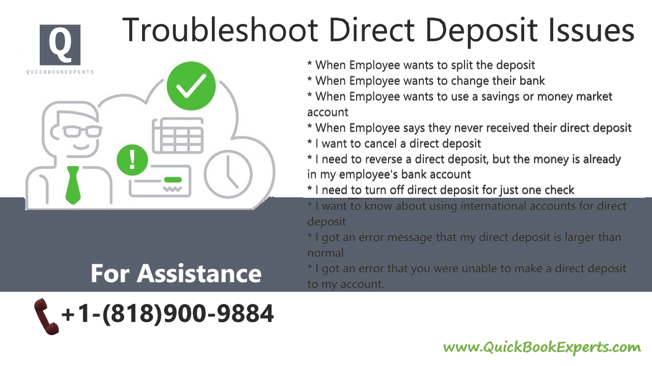 Troubleshoot QuickBooks Direct Deposits Issues